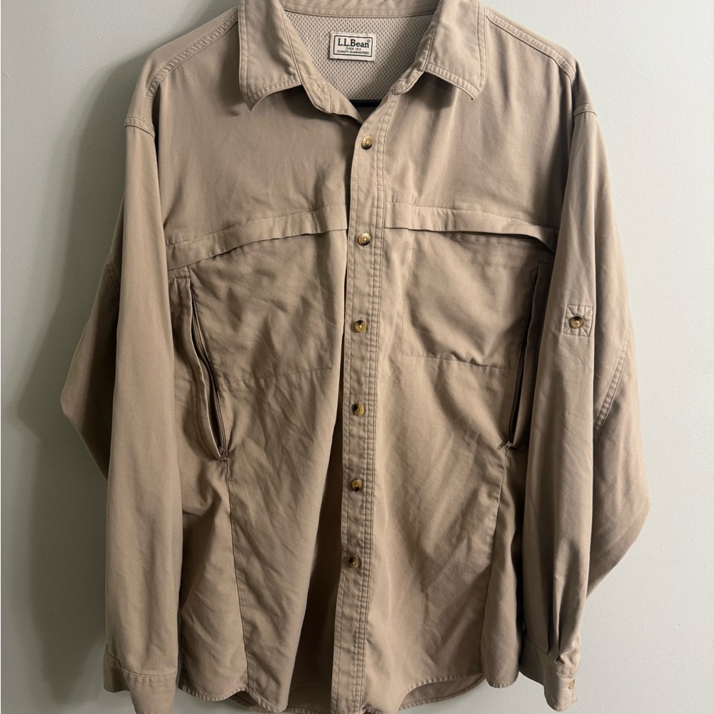L.L. Bean Men's Beige Shirt Jacket